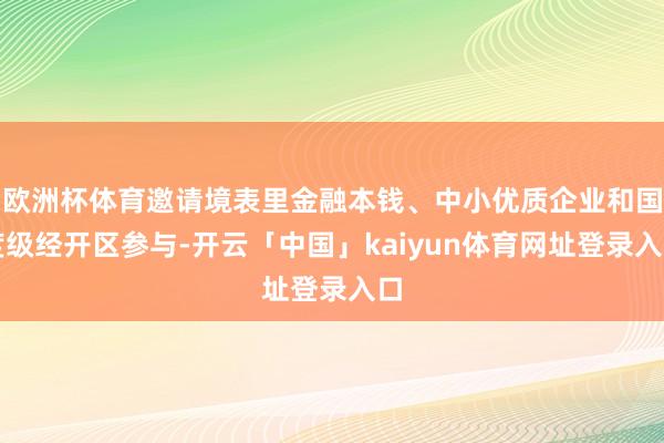 欧洲杯体育邀请境表里金融本钱、中小优质企业和国度级经开区参与-开云「中国」kaiyun体育网址登录入口