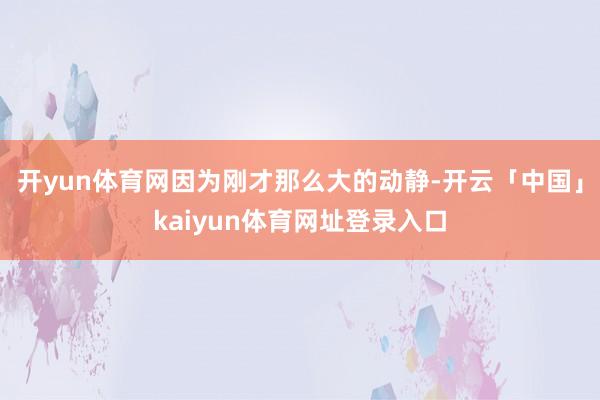 开yun体育网因为刚才那么大的动静-开云「中国」kaiyun体育网址登录入口