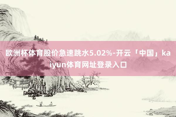 欧洲杯体育股价急速跳水5.02%-开云「中国」kaiyun体育网址登录入口