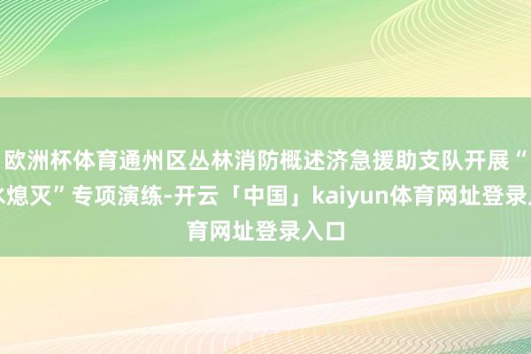 欧洲杯体育通州区丛林消防概述济急援助支队开展“以水熄灭”专项演练-开云「中国」kaiyun体育网址登录入口